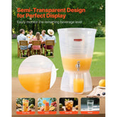 Beverage Dispenser, 2.64 Gallon Drink Dispenser for Parties, Plastic Juice Dispensers with Spigot Ice Chamber, Iced Tea Lemonade Juice Water Dispensers, for Restaurants, Hotels, Parties